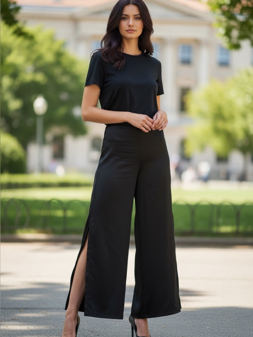 Source Unknown Black Wide-Leg Pants